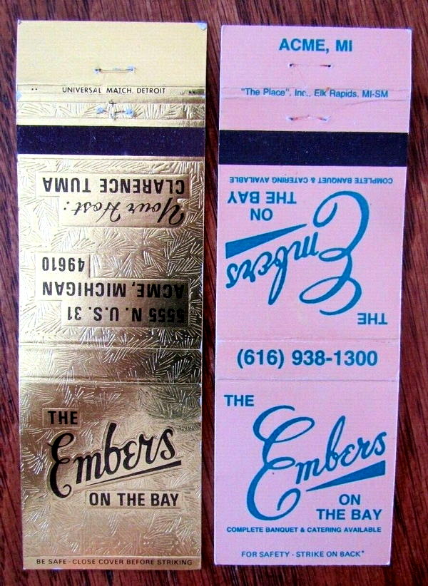Embers on the Bay (Mountain Jacks) - Matchbooks (newer photo)